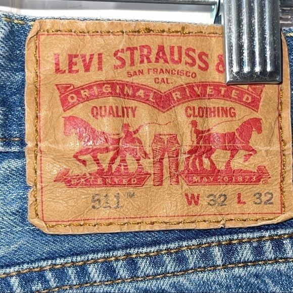 LEVI'S Men's 511 Slim Fit Jeans Distressed Ripped Size 32x32 - Picture 5 of 8